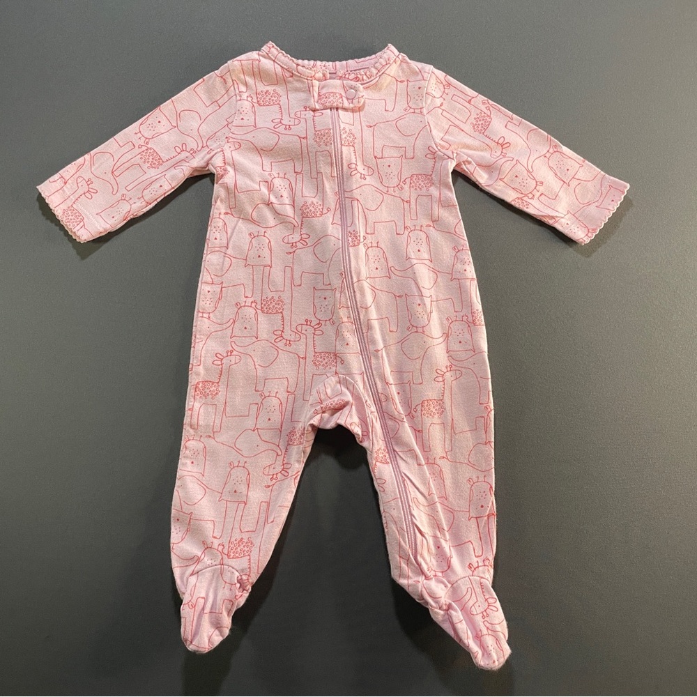 Carter's Pink Animal Print Footie